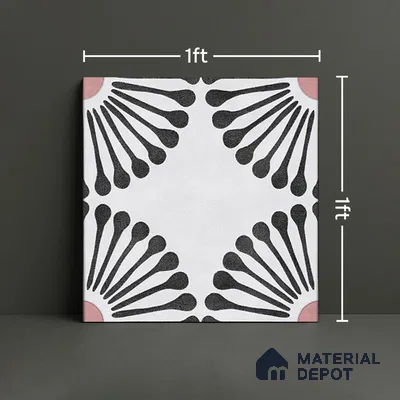 Floral Wall Tile TL 07245 Plana 4002 Granula 1 ft x 1 ft Ceramic Matte Finish - 9 mm  | 2 mm Spacer is Mandatory | Please Expect a Slight Variation of Pattern (Sample)